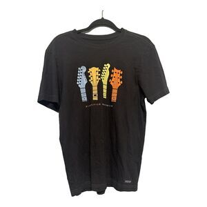 Life Is Good Men's Diversified Guitars Short Sleeve Crusher Tee Size Small Blacn
